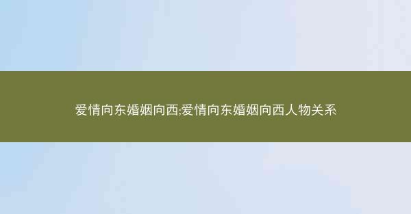 爱情向东婚姻向西;爱情向东婚姻向西人物关系