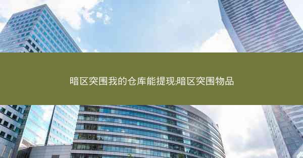 暗区突围我的仓库能提现;暗区突围物品