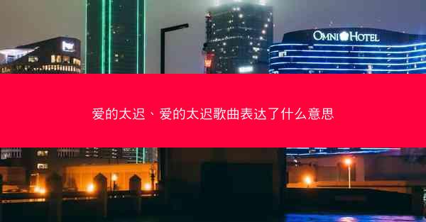 爱的太迟、爱的太迟歌曲表达了什么意思