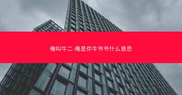 俺叫牛二-俺是你牛爷爷什么意思