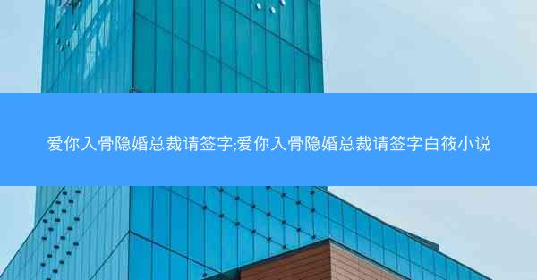 爱你入骨隐婚总裁请签字;爱你入骨隐婚总裁请签字白筱小说
