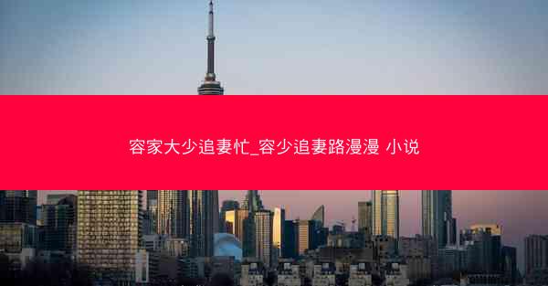 容家大少追妻忙_容少追妻路漫漫 小说