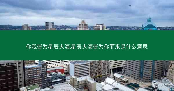 你我皆为星辰大海,星辰大海皆为你而来是什么意思