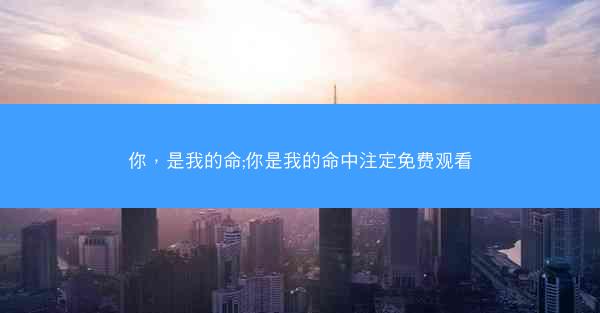 你，是我的命;你是我的命中注定免费观看
