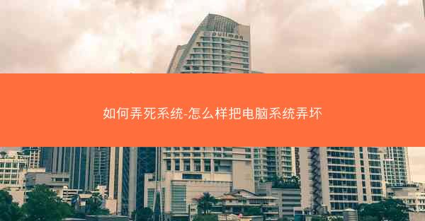 如何弄死系统-怎么样把电脑系统弄坏