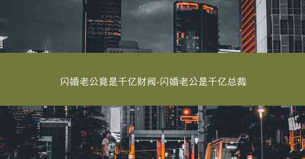 闪婚老公竟是千亿财阀-闪婚老公是千亿总裁