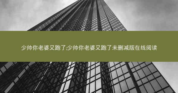 少帅你老婆又跑了;少帅你老婆又跑了未删减版在线阅读
