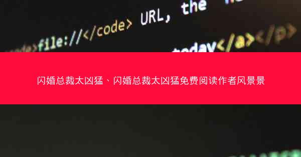 闪婚总裁太凶猛、闪婚总裁太凶猛免费阅读作者风景景
