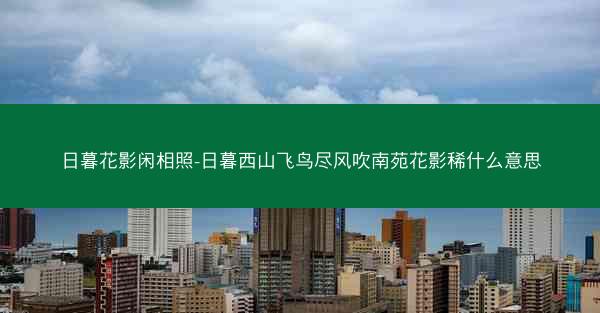 日暮花影闲相照-日暮西山飞鸟尽风吹南苑花影稀什么意思