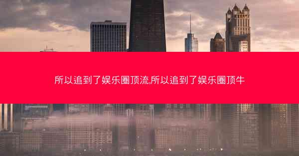 所以追到了娱乐圈顶流,所以追到了娱乐圈顶牛