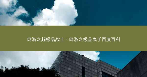 网游之超极品战士、网游之极品高手百度百科